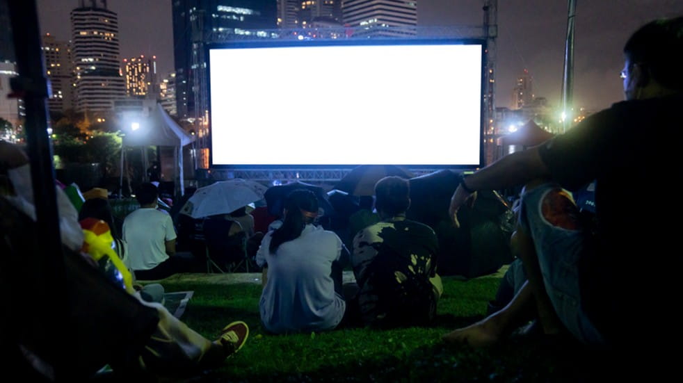 People at outdoor cinema